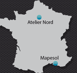 Carte de France : Atelier Nord près de Paris, Mapesol à Salon de Provence